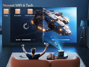 TOPTRO X7 Android TV Projector with Auto Focus/Keystone, WiFi, Bluetooth, 4K Supported - 600 ANSI, Dust-proof, 50% Zoom, Outdoor - Netflix/YouTube Built-in, 8000+ Apps