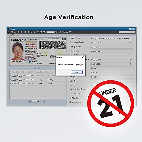 Plustek D600plus Duplex Card Scanner with ID Recognition Software - Reads US & Canadian Driver’s License/ID Card in 2.7 Seconds