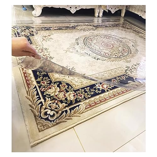 ENWINDXS Clear Plastic Vinyl Rug Protector Cover 1.5mm Thick, Heavy Duty Extra Wide Office Chair Mat for Hard Surfaces - 140