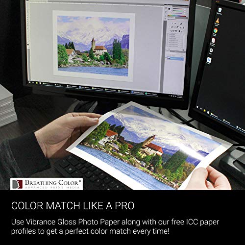 Vibrance Gloss Photo Printer Paper 10 mil 255 gsm Glossy Finish Premium Photo Paper Roll on 3inch Core 44 inches x 100 feet Works with Most Inkjet Printers Including Professional Makes and Models