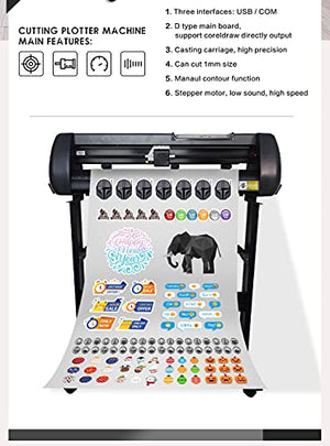 LYXC Vinyl Cutter Machine with Signmaster Software, 53 Inch, Sturdy Stand, Adjustable Force 20-500g & Speed 20-800mm/s