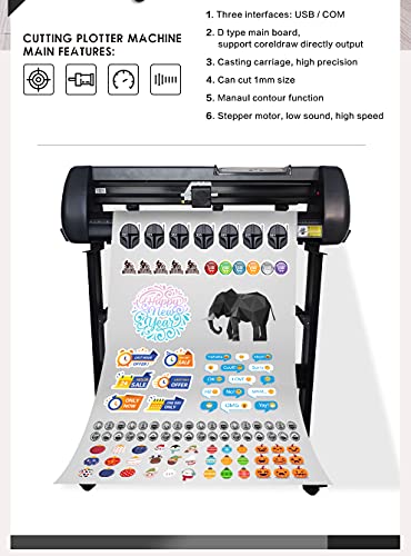 LYXC Vinyl Cutter Machine with Signmaster Software, 53 Inch, Sturdy Stand, Adjustable Force 20-500g & Speed 20-800mm/s