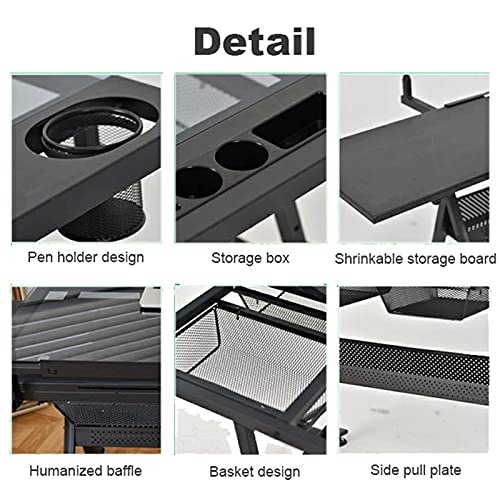 VejiA Adjustable Glass Drafting Table with Storage Drawers