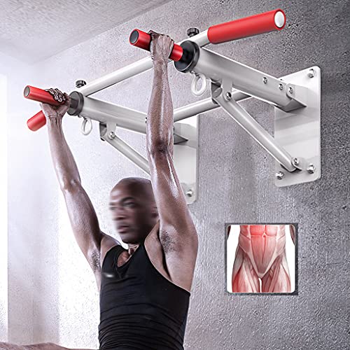 TYX Foldable Pull Up Bars Wall Mounted, Strength Training Equipment with Non-Slip Black Handles, Heavy Duty Chin Up Bar for Indoor Home Gym Workout,Black
