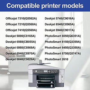 [2 Black+1 Tri-Color] 96 | C9348FN & 97 | C9363WN Compatible Remanufactured Ink Cartridge Replacement for HP Deskjet 6840 6540 5940 PhotoSmart 8050 2610 Officejet 7310 7410 Printer Ink Cartridge