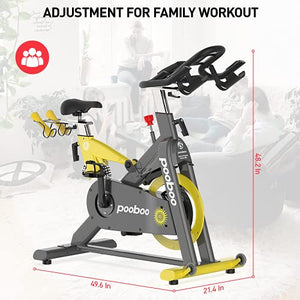 L NOW Indoor Exercise Bike Indoor Cycling Stationary Bike,Magnetic Resistance with 35 Lb Flywheel& Belt Drive &LCD Monitor& Heart Rate Commercial Standard for Home Cardio Workout(D501)