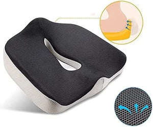 DULASP Memory Foam Seat Cushion for Office Chair - Non-Slip Sciatica Pillow