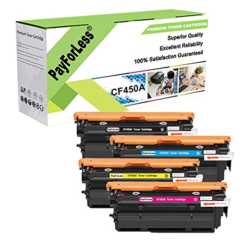 PayForLess 4PK for HP 655A CF450A CF451A CF452A CF453A Toner for HP Color Laserjet Enterprise M652dn M652n M653dn M653x MFP M681dh M681f M681z M682z