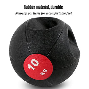 Medicine Ball Double Handle Medicine Ball, Core Training Cross Training Throwing Training Rubber Fitness Ball, Strength Training Equipment Suitable for Home Gym (Size : 9kg/19.8lb)