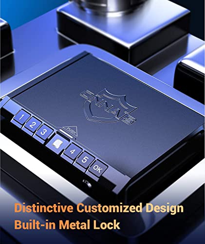 ONNAIS Gun Safe - Biometric Gun Safe for Pistols, Quick-Access Handgun Safe Gun Lock Box Firearm Safety Device with Fingerprint Lock, Keypad and Keys, Pistol Safe for Home Bedside Nightstand Car