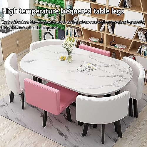 HSHBDDM Round Coffee Table Set for 6 - Office Reception & Conference Furniture Cotton-3