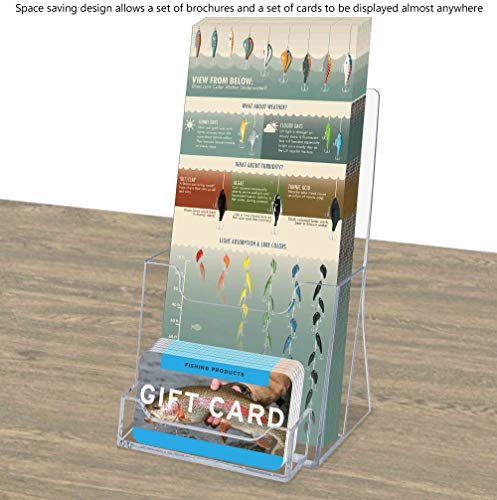 Marketing Holders Counter Trifold Brochure Holder with Business Card Pocket Maps Menu Pamphlet Organizer Hand Out 200 Pack
