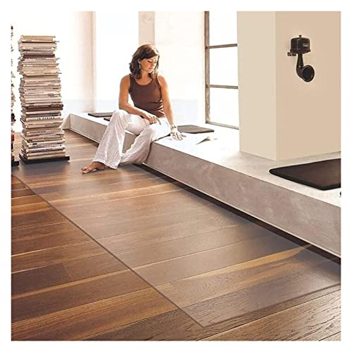 HAIZON Hard-Floor Chair Mat for Hard Floors - Clear Plastic Vinyl Office Mat - Non-Skid Carpet Protector - 1mm Thick