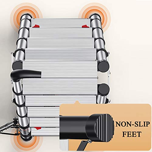 LUCEAE Folding Aluminum Step Stool, Non-Slip Wide Pedal, Portable Indoor Ladder - Silver