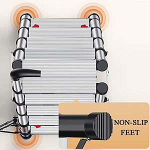 LUCEAE Folding Aluminum Step Stool Ladder, Non-Slip Wide Pedal, Portable Climbing Stool - Silver