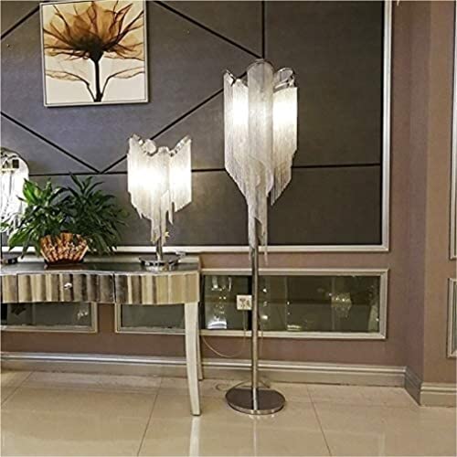 KAACH Dimmable Modern Silver Tassel Floor Lamp