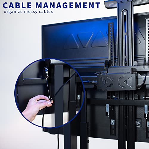 VIVO Motorized Height Adjustable TV Cart for 55-100" Screens up to 264 lbs - Black, STAND-E-TV100
