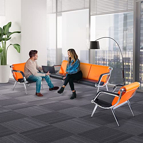 Bestmart INC 3PCS Office Reception Chair Set PU Leather, Orange