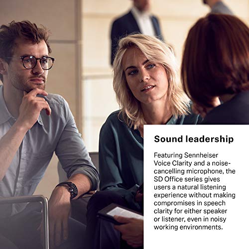 Sennheiser SD Office (506006) - Single-Sided DECT Wireless Headset for Desk Phone & Softphone/PC Connection, Noise-Cancelling Microphone, Multiple Wearing Styles (Black)