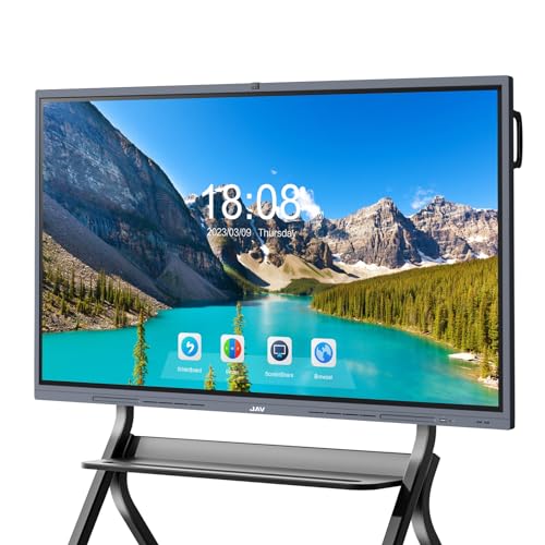 JAV Smart Board 65" Interactive Whiteboard with Built-in Webcam, 4K UHD IPS Touchscreen