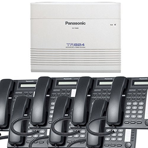 Panasonic Small Office Business Phone System Bundle Brand New includiing KX-T7730 7 Phones Black and KX-TA824 PBX Advanced Phone System