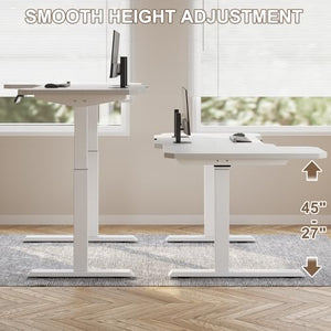 Sileye Height Adjustable Electric Sit Stand Up Table, 59x30 Inch, White