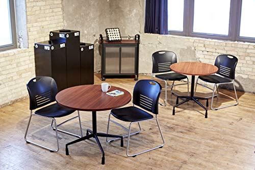 Safco Products Impromptu Refreshment Cart 8966BL, Cherry Top/Black Frame, 200 lbs. Capacity, Double Doors, Swivel Wheels