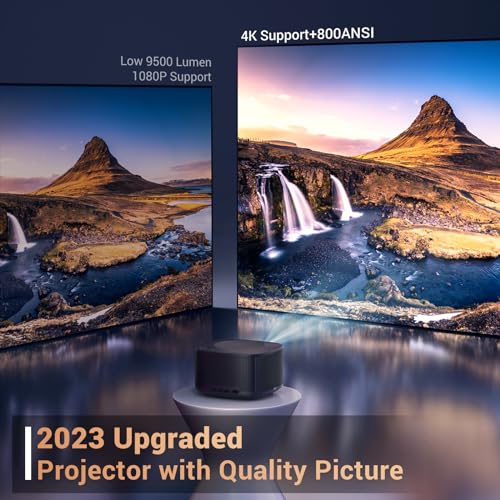 HAPPRUN 4K Android TV Projector with WiFi, Bluetooth, and Dolby Audio