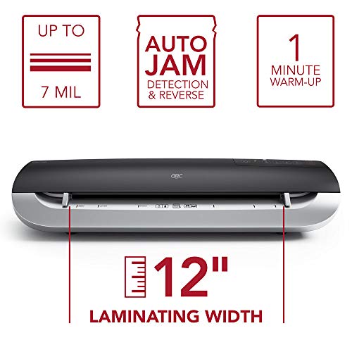 GBC Thermal Laminator Machine, Fusion 3100L, 12 Inch, 1 Min Warm-up, 3-7 Mil, with 30 EZUse Laminating Pouches (1703076AF)
