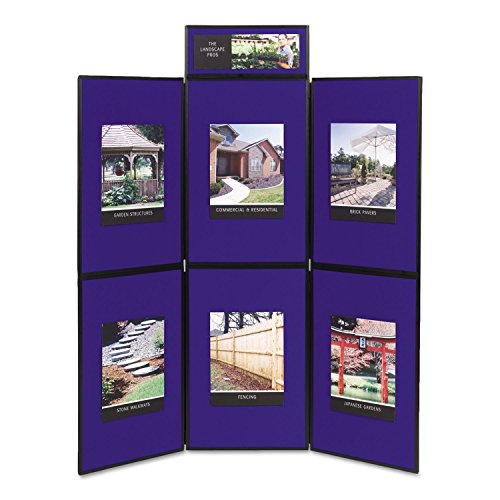 Quartet SB93516Q 6 Panel Floor/Tabletop Display, 72-Inch x72-Inch, Blue/Gray