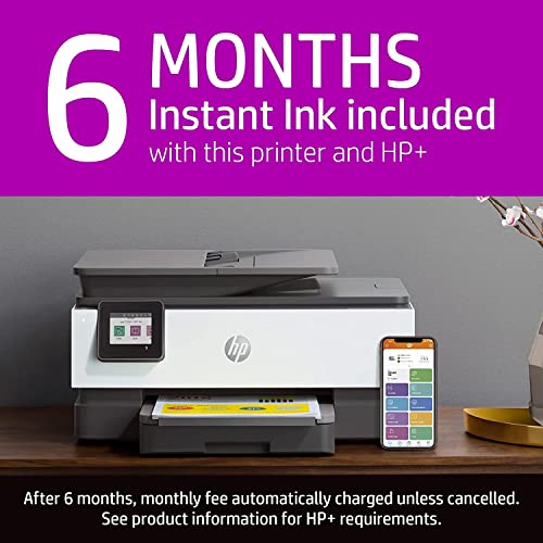 HP OfficeJet Pro 9018e Wireless Color All-in-One Printer with Bonus 6 Months Instant Ink - HP+ (1G5L5A), White