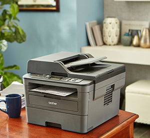 Brother DCP L2500 Series Wireless Monochrome All-in-One Laser Printer - Print Copy Scan - Mobile Printing - Auto Duplex Printing - Up to 36 ppm - Up to 250 Sheets/Tray - ADF + HDMI Cable