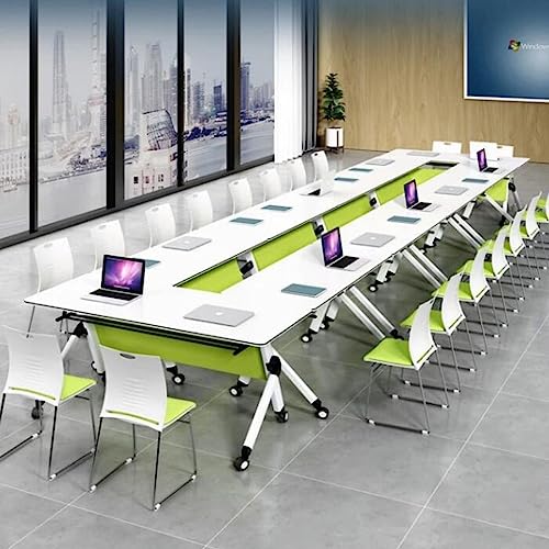 TeMkin Portable Lightweight Rolling Conference Training Table with Wheels