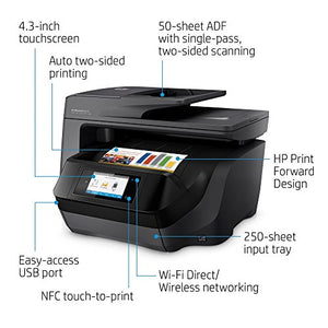 HP OfficeJet Pro 8720 All-in-One Wireless Printer with Mobile Printing, HP Instant Ink & Amazon Dash Replenishment ready - Black (M9L74A) (Renewed)