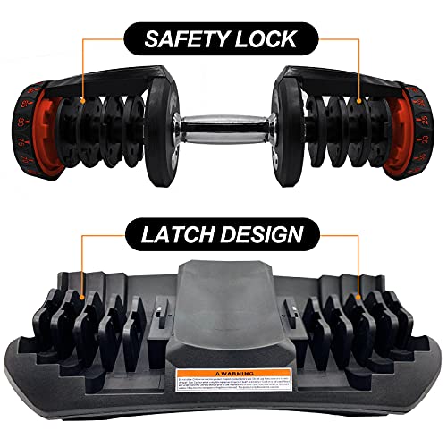 D.Y.A Adjustable Dumbbells Weights Dumbbells Set Strength Training 40KG/90lbs Fitness Equipment Dial System Dumbbell with Handle and Weight Plate for Men Women Bodybuilding Workout Home Gym 1PCS