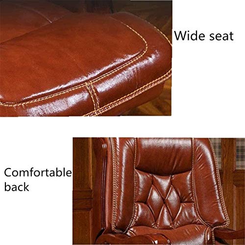 Ergonomic Office Chair Reclining Leather Swivel Chair (Black, 74x57x121cm)