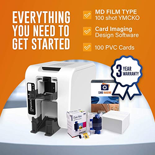 Magicard Pronto 100 Single Side Card Printer & Supplies Package (3100-0001) New for 2021