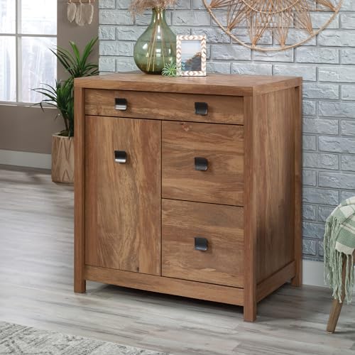 Sauder Cannery Bridge Credenza, Sindoori Mango Finish, L: 31.73" x W: 22.05" x H: 35.24