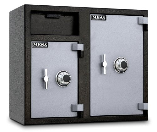 Mesa Safe MFL2731CC All Steel Depository Safe with Two Combination Locks, 6.7-Cubic Feet, Black and Grey