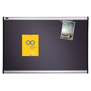 Quartet Bulletin Board, Fabric, 6' x 4', Prestige Diamond Mesh, Aluminum Frame (B447A)