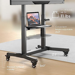 ONKRON Motorized TV Stand for 50" - 100" TVs up to 286 lbs - Rolling Adjustable Height with Motorized Lift - Black