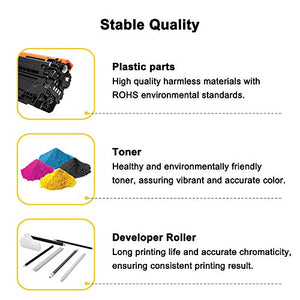 Toner Bank Compatible Toner Cartridge Replacement for HP 655A CF450A CF451A CF452A CF453A Color Enterprise M652 M653 M681 M652dn M652n M653dn M653x MFP M681f Printer (Black Cyan Yellow Magenta,