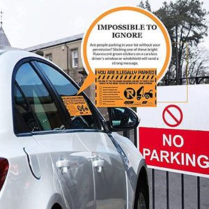MESS Parking Violation Stickers Hard to Remove - 1000 Multi-Reason Tow Warnings No Parking Stickers - Bad Parking Stickers, Super Sticky Towing Tags for Parked Cars and Trucks - 8x5 in., Orange