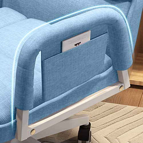 HQBL Ergonomic Home Desk Chair,Lazy Sofa Seat with Wheels,|Height Adjustable,180°Reclining,360° Swivel|with Arm,Mid-Back|for Office/Leisure/Reading/Chasing Drama