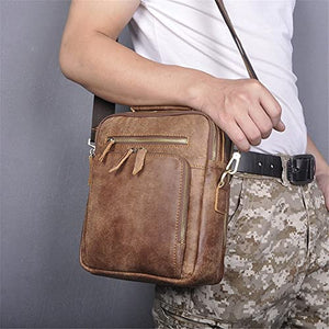 YZBMH Handmade Men's Handbag Messenger Men's Bag Casual Business Briefcase Shoulder Bag (Color : B, Size : 26 * 21 * 8cm)