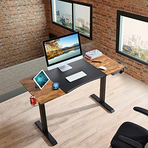 Mr IRONSTONE Electric Height Adjustable Desk 53.5" Standing Desk Sit to Stand Home Office Computer Desk & L-Shaped Desk 50.8" Computer Corner Desk, Home Gaming Desk, Office Writing Workstation