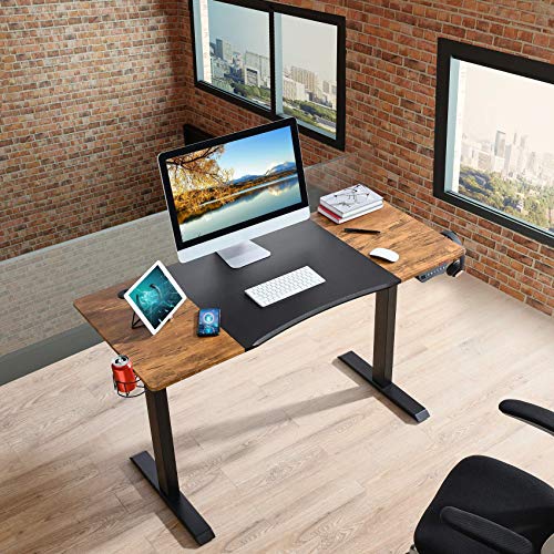 Mr IRONSTONE Electric Height Adjustable Desk 53.5" Standing Desk Sit to Stand Home Office Computer Desk & L-Shaped Desk 50.8" Computer Corner Desk, Home Gaming Desk, Office Writing Workstation