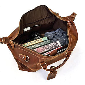 NMBBN Handmade Retro Business Large-Capacity Handbag Business Travel Bag Luggage Bag Men (Color : A, Size : 50 * 30 * 24cm)