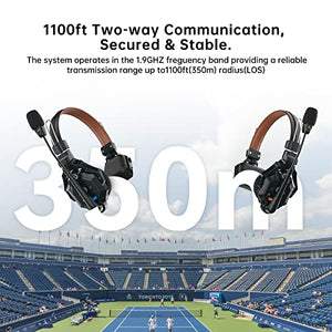 HollyView Solidcom C1 Pro Wireless Intercom Headset System - ENC Noise Cancellation - Full Duplex - 6-Person - 1100ft Range - PTT Mute - Single Ear Headset
