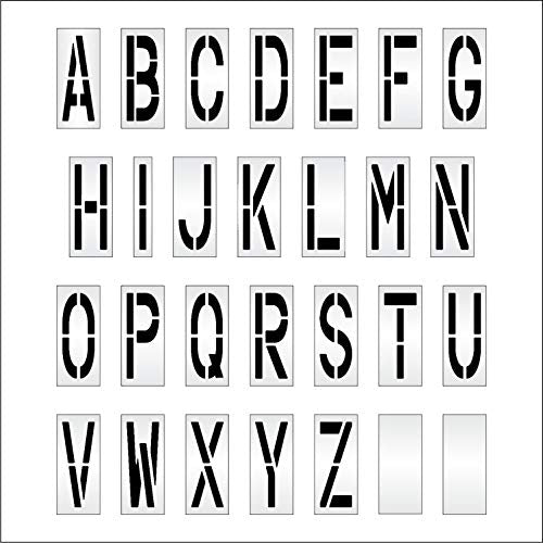 Pavement Stencils - 24 inch Alphabet KIT Stencil Set - (28 Piece) - 24" x 9" x 1/8" (128 mil) - Pro-Grade